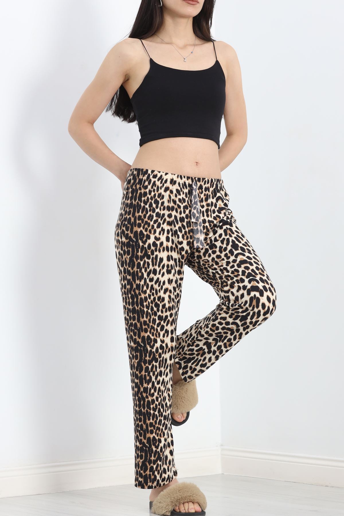 Desenli Süet Pijama Altı Leopar - 103.1287.