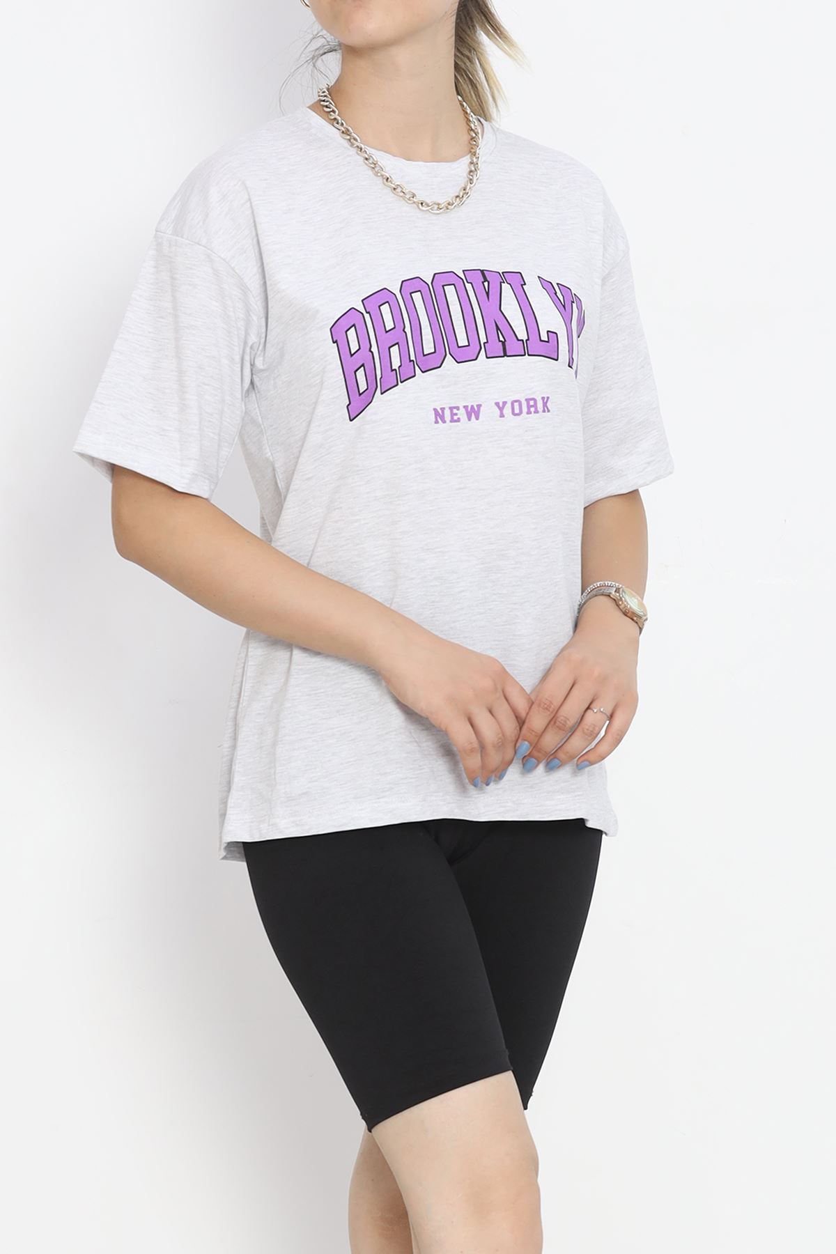 Printed Crew Neck T-Shirt Gray - 16512.1567.