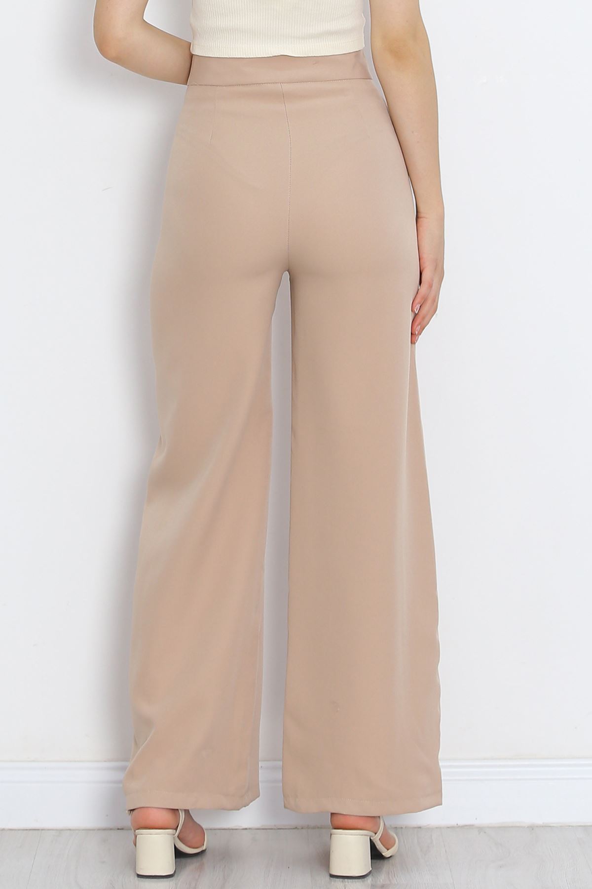 Button Detailed Pants Beige - 20826.683.