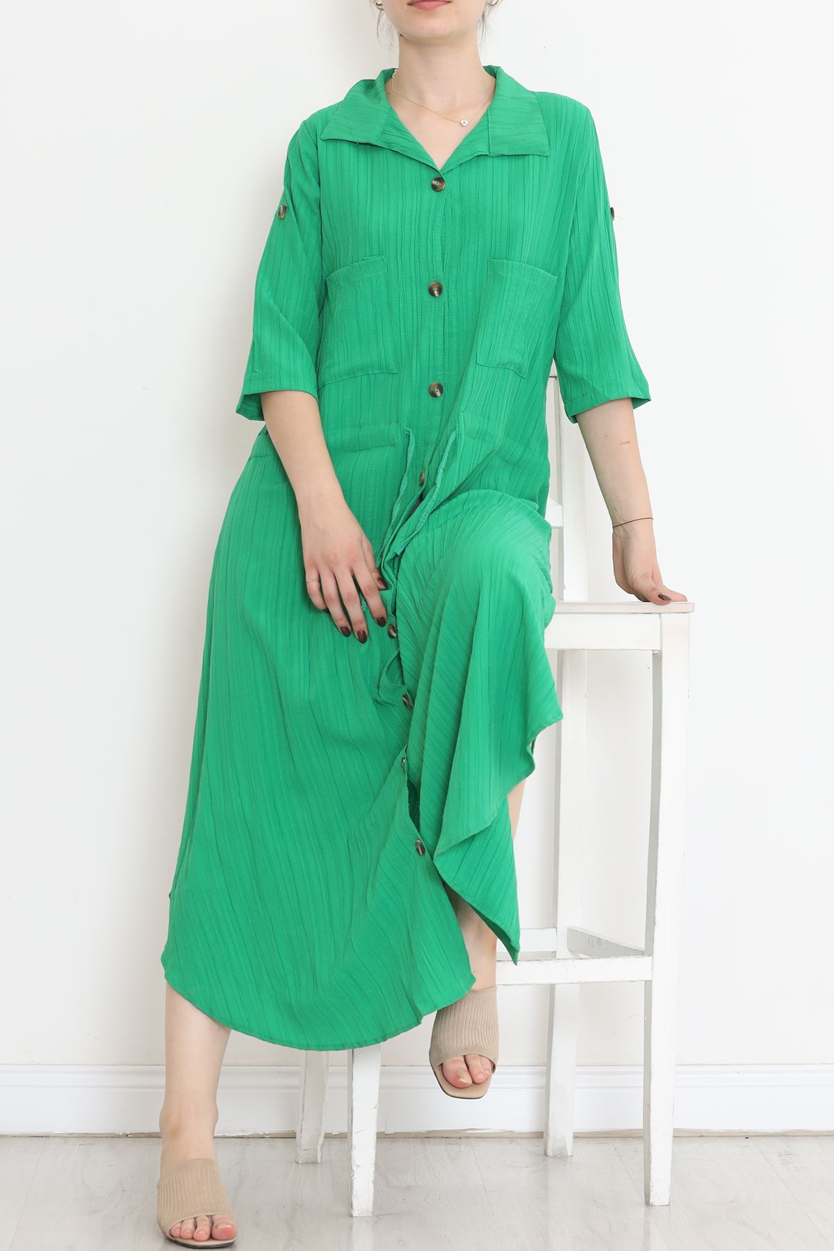 Double Pocket Dress Green1 - 152343.701.