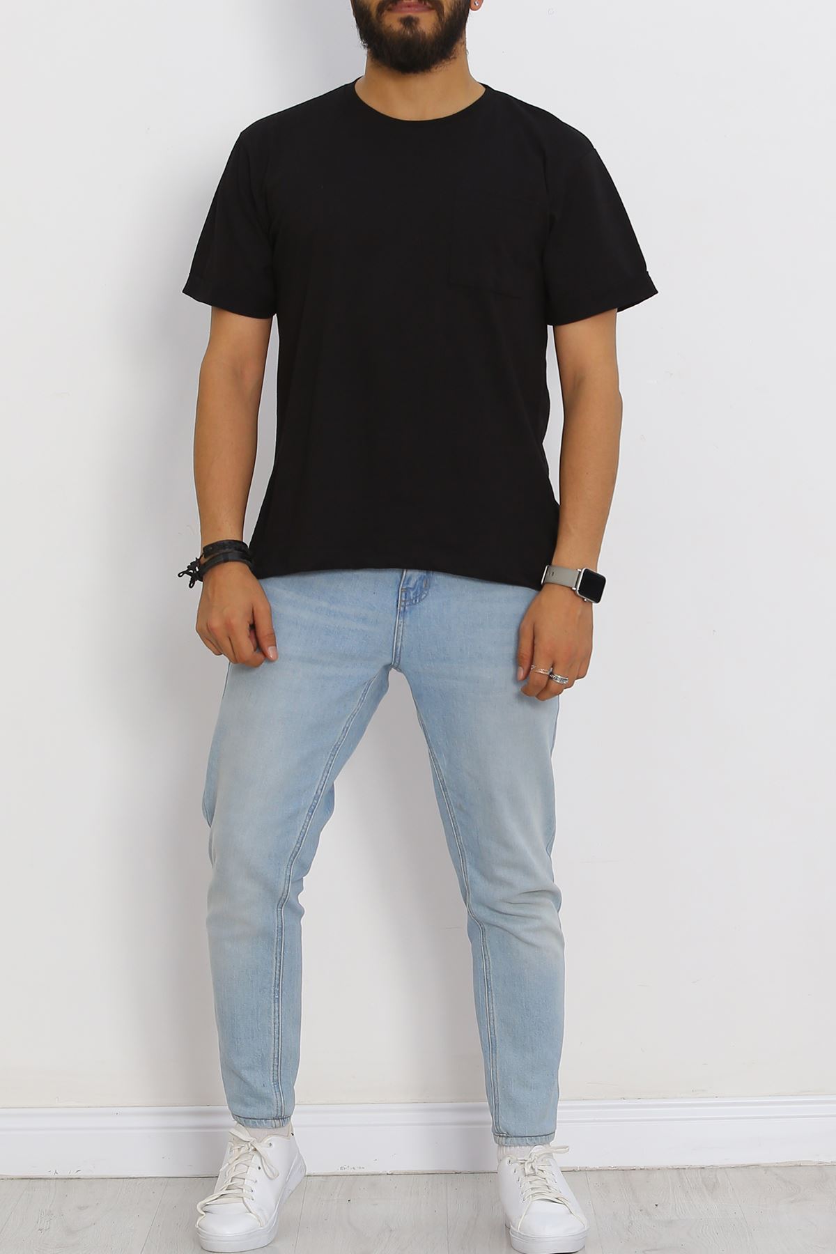 Men's T-shirt with Pockets Black - 20029.1567.