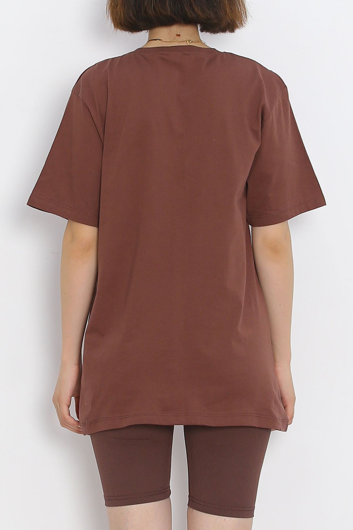 Printed Oversize Men's T-Shirt Coffee - 20020.1567.