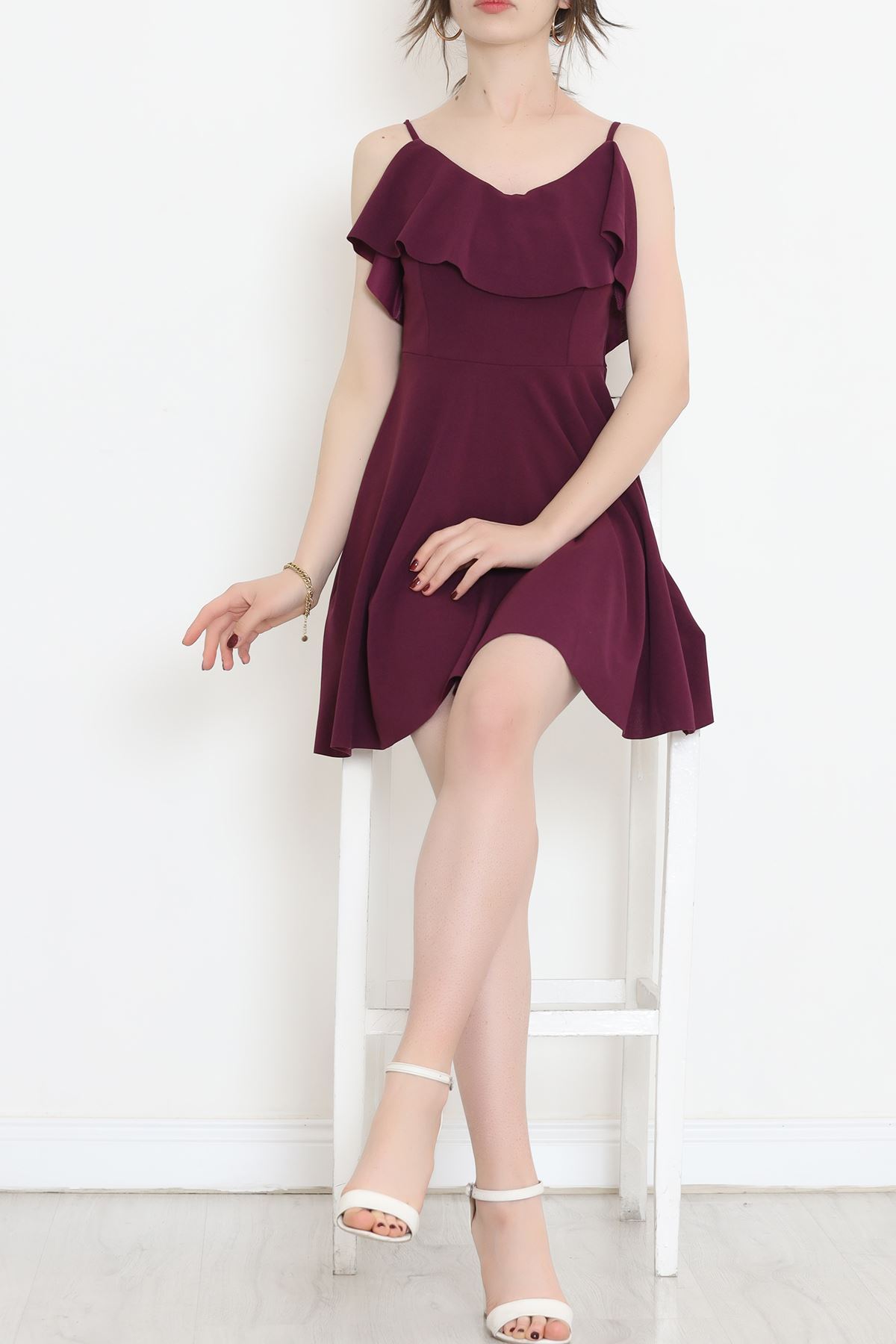 Crep Dress Purple with Straps - 581815.1592.