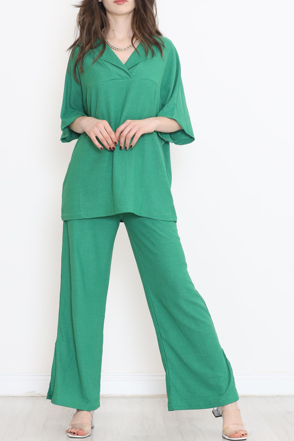 Double-breasted Collar Suit Green - 6782.1254.