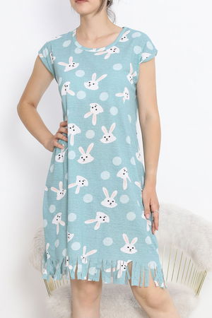 Printed Rotation Tassel Dress Mint White - 263.1287.