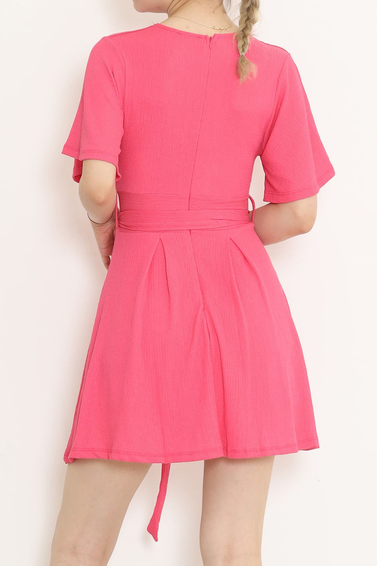 Zippered Belted Dress Fuchsia - 948.1247.