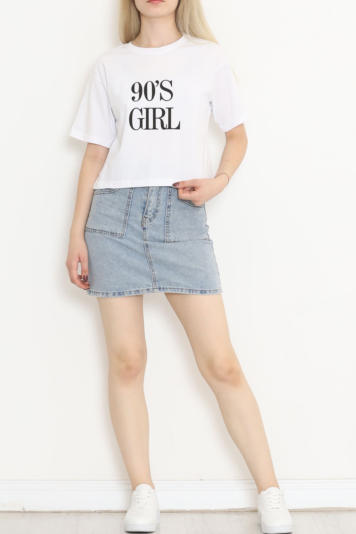 Printed Crop T-shirt White - 16482.1567.