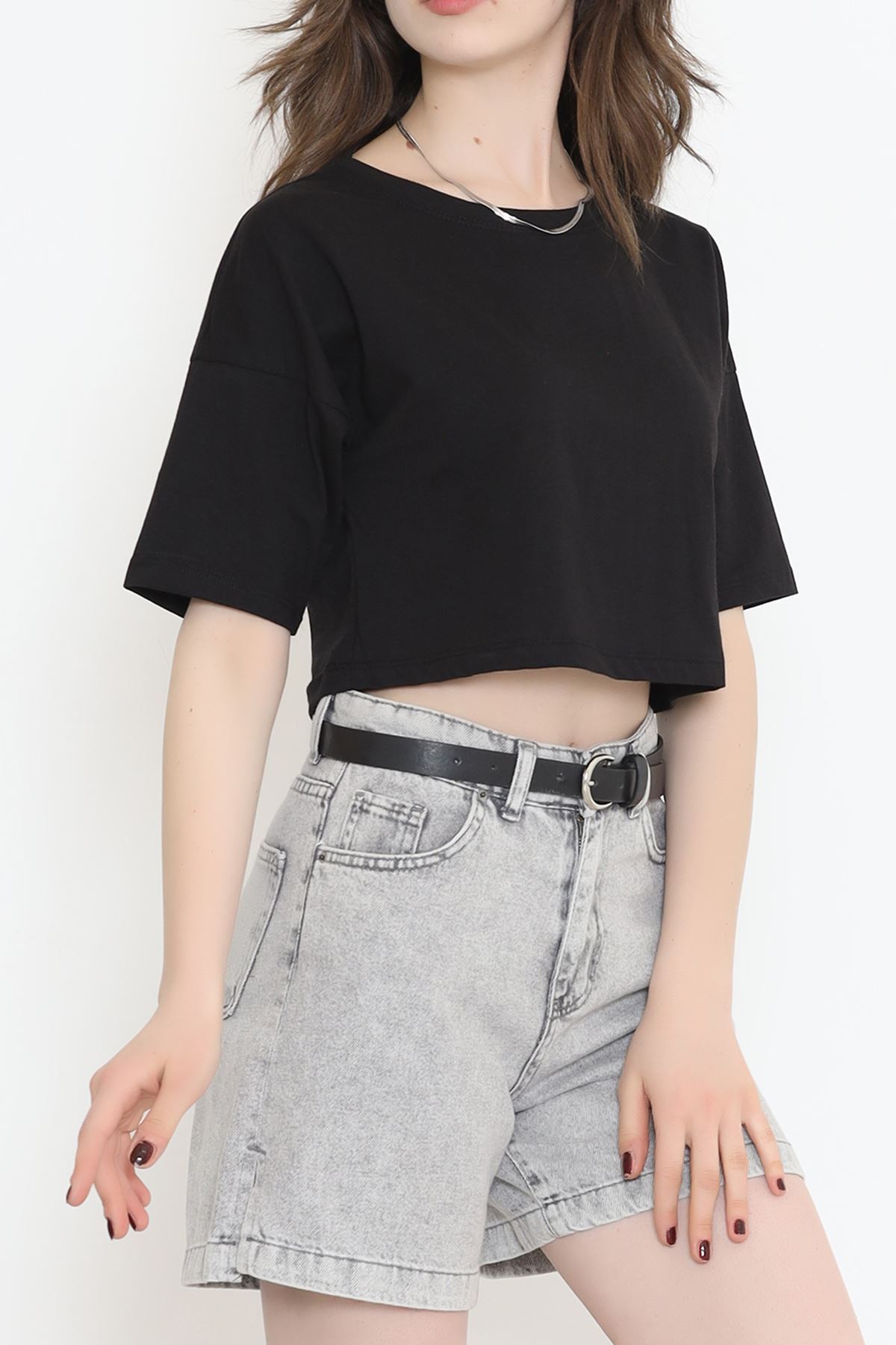 Single Jersey Crop T-shirt Black - 1111.1567.