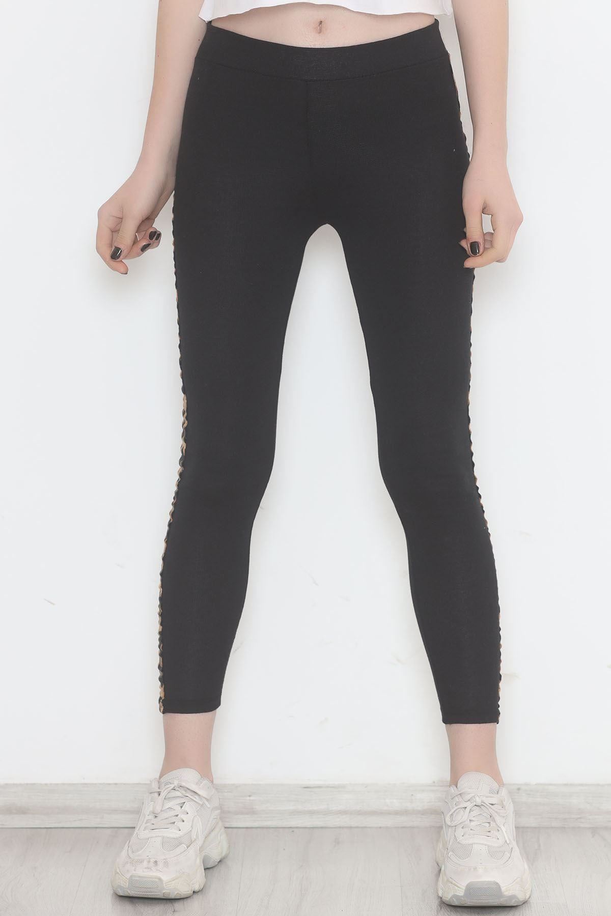 Single Stripe Ribbed Leggings Blackleo - 10293.1567.