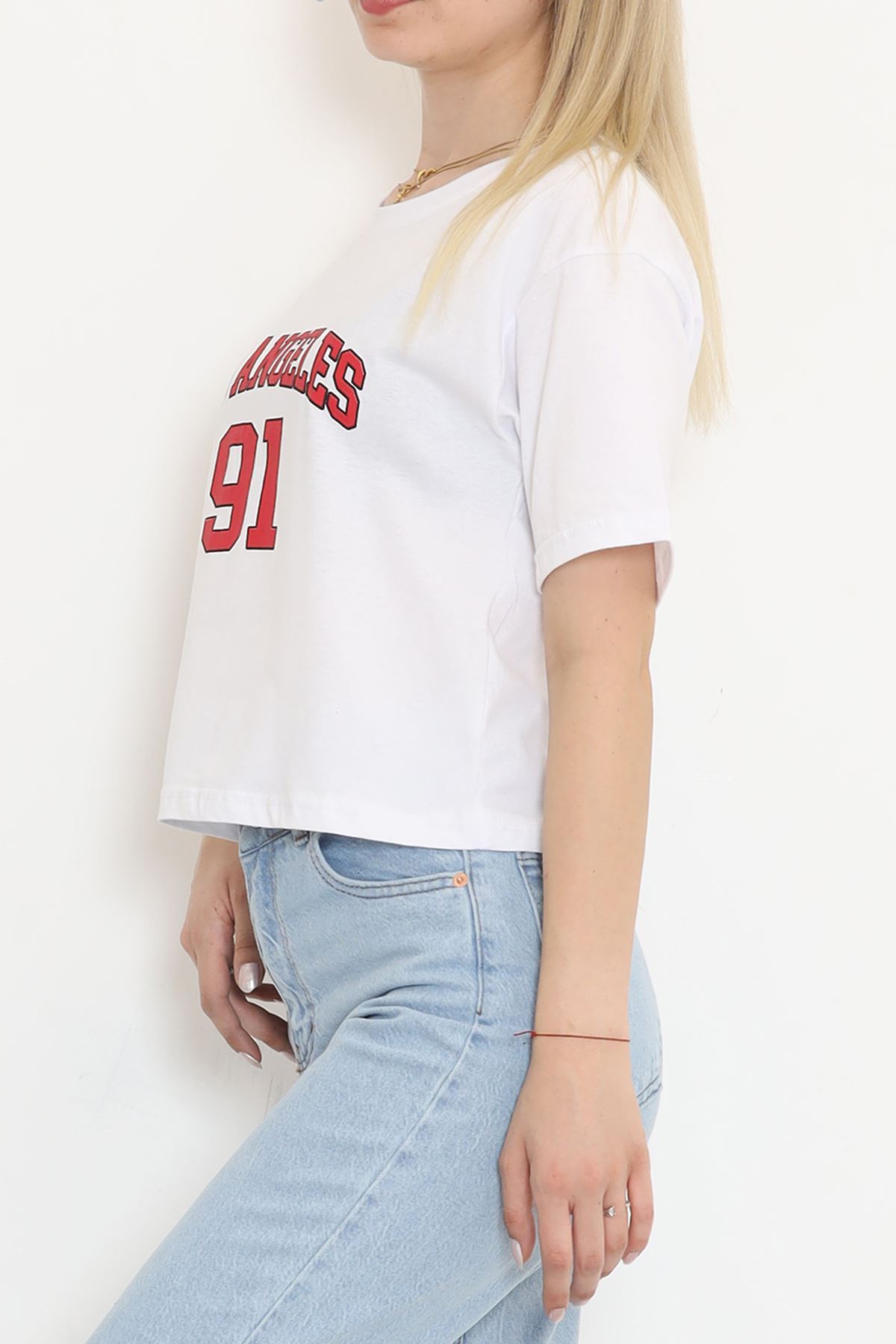 Printed Crop T-shirt White - 16481.1567.