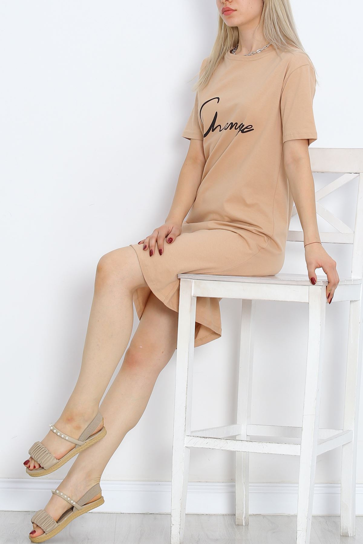 Printed Suprem Dress Beige - 15867.1567.