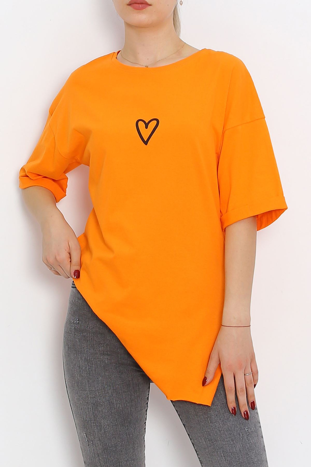 Double Sleeve Printed T-Shirt Orange - 16556.1567.