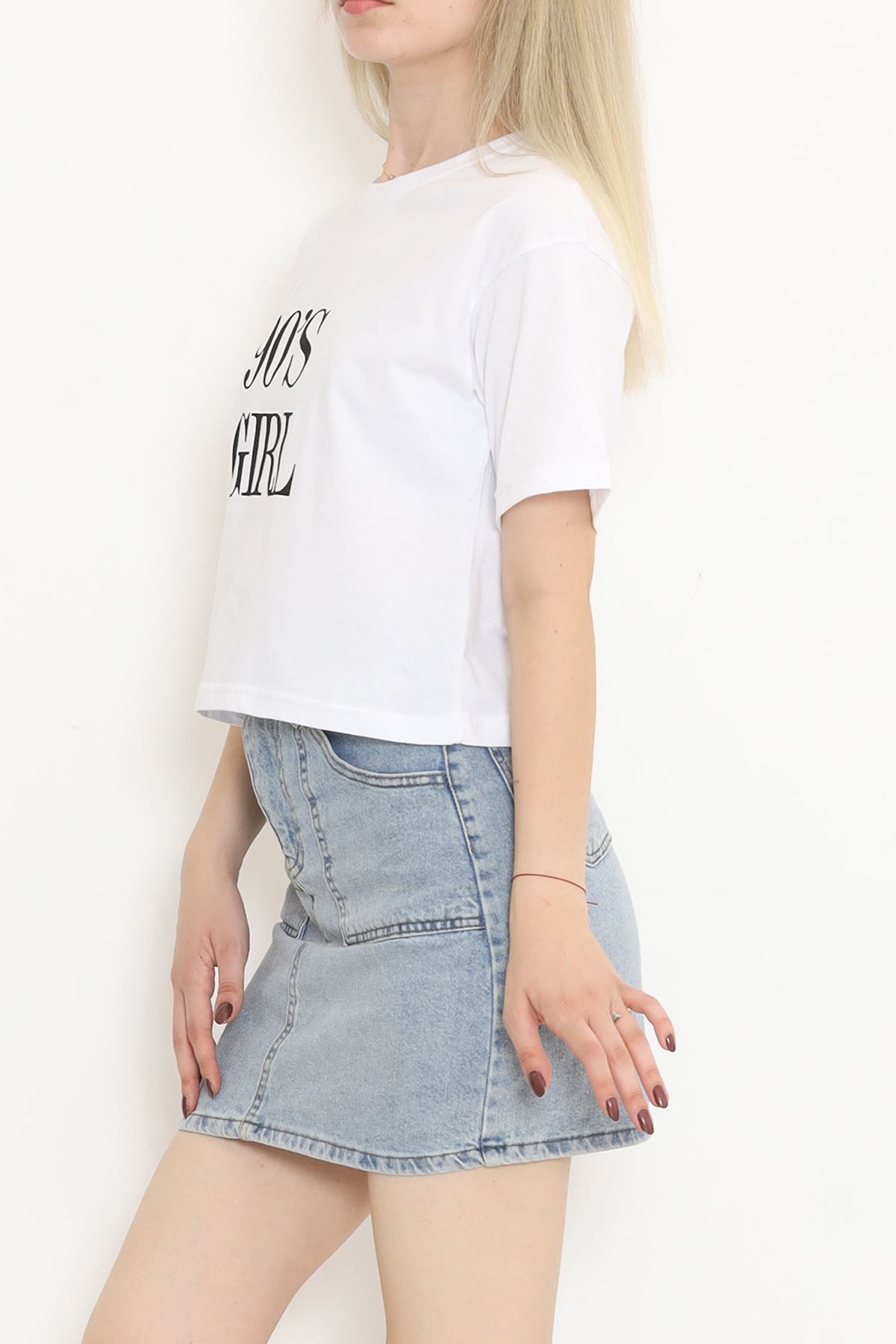 Printed Crop T-shirt White - 16482.1567.