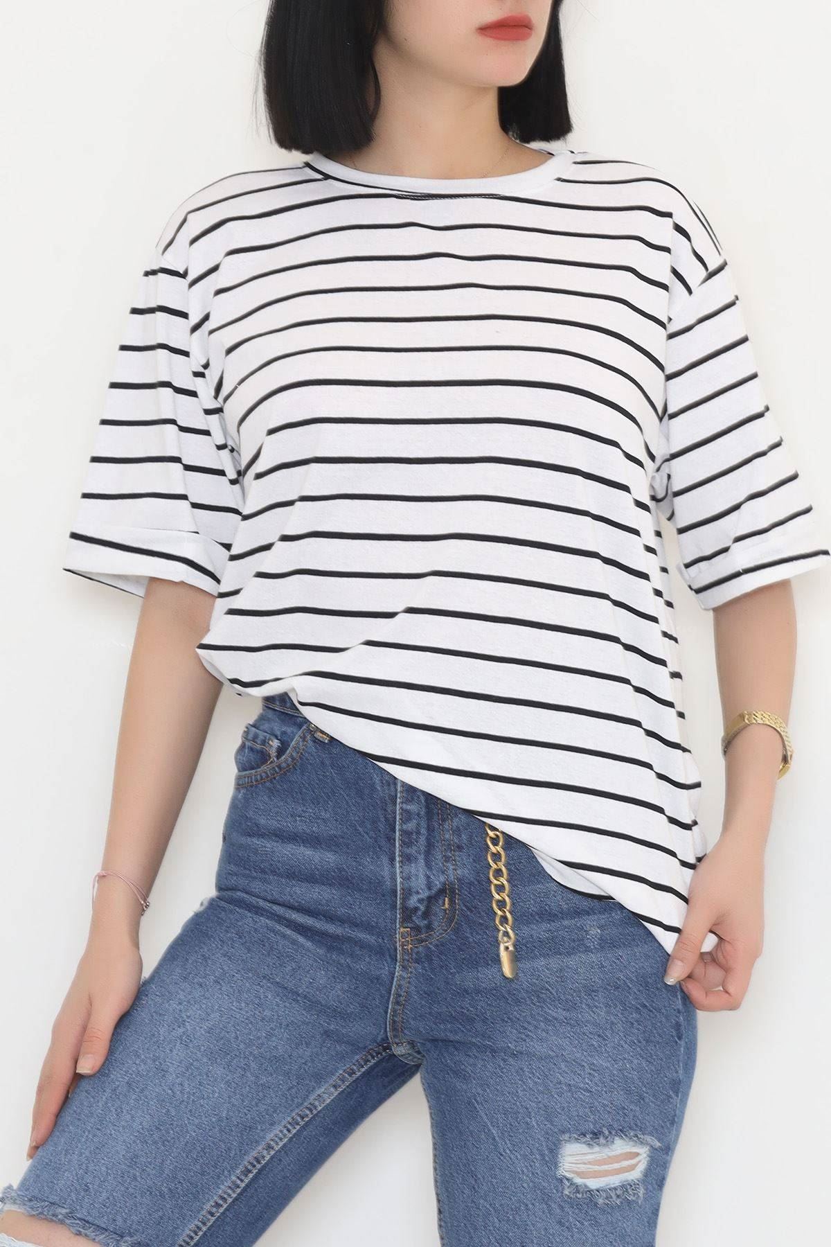 Striped T-shirt White and Black - 9173.1567.