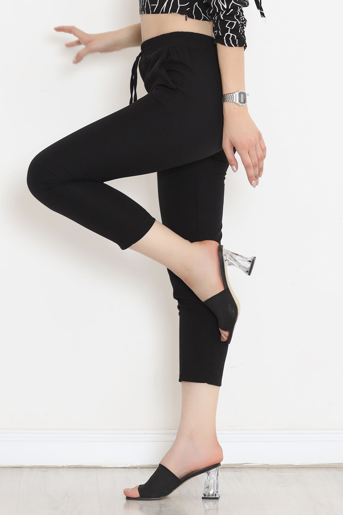 Elastic Waist Pants Black - 20819.683.