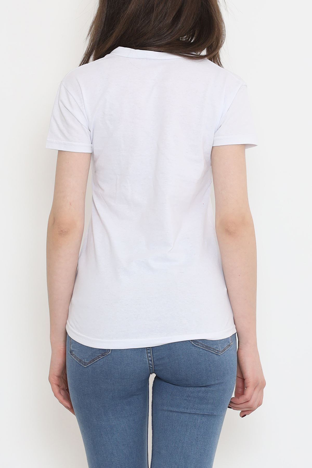 Single Jersey V-Neck T-Shirt White - 4001.1567.