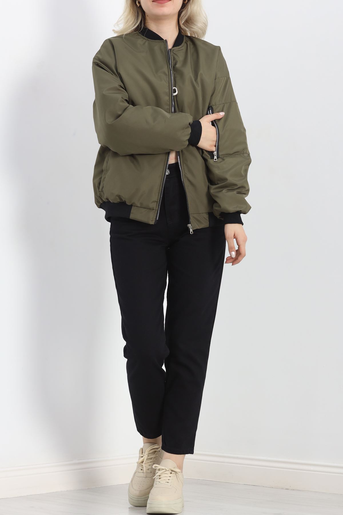 Unisex Bomber Ceket Haki - 20362.1761.