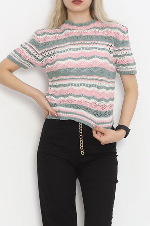 Wavy Color Sweater Mint Pink - 4164.1247.