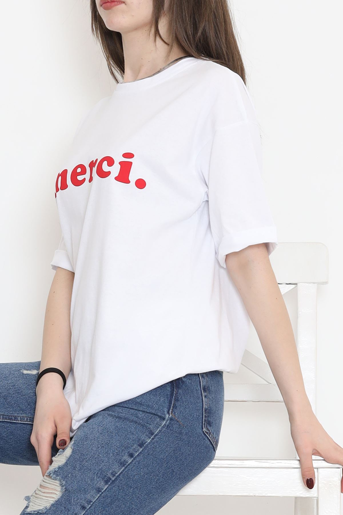 Printed Double Sleeve T-shirt White - 16536.1567.