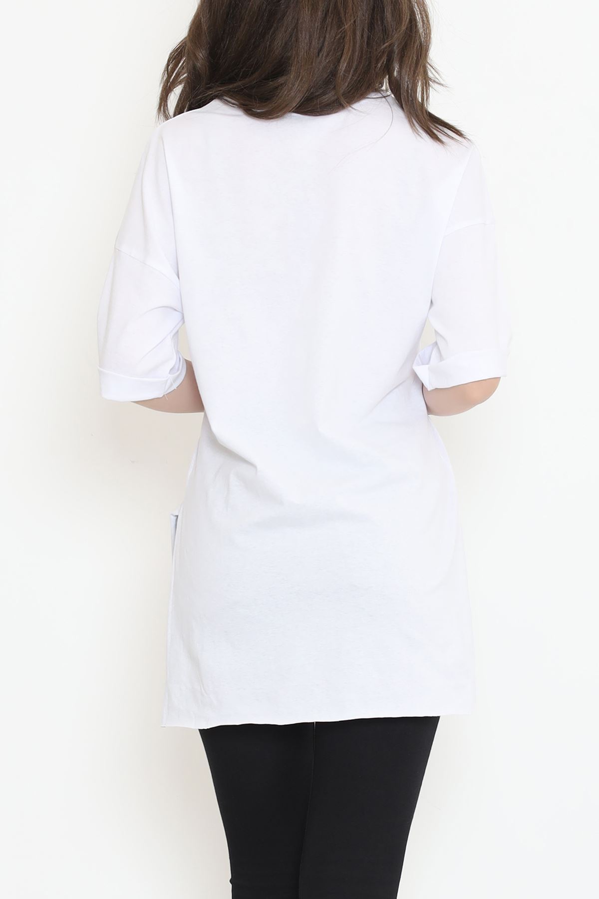 Double Sleeve Printed T-Shirt White and Black - 16556.1567.