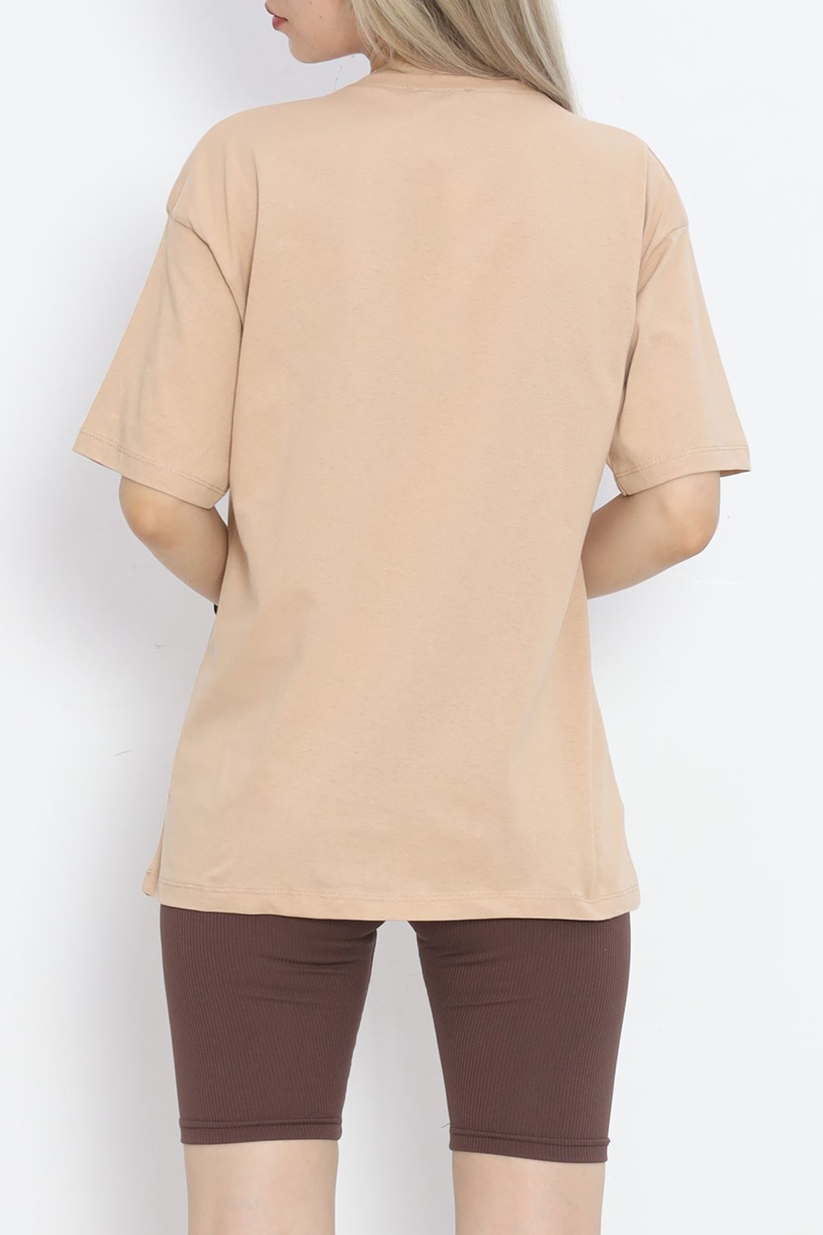 Printed Crew Neck T-shirt Mink - 16512.1567.