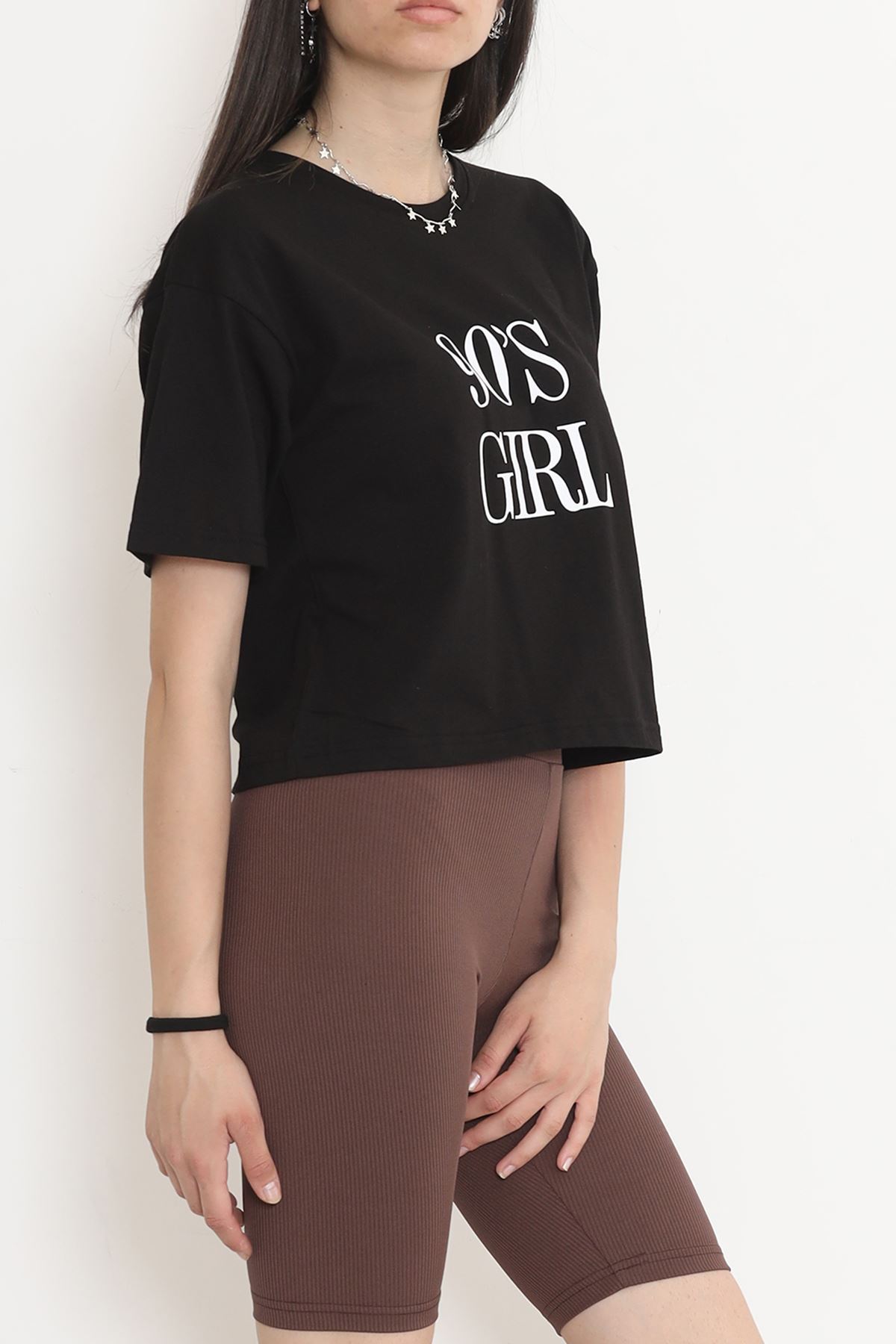 Printed Crop T-shirt Black - 16482.1567.