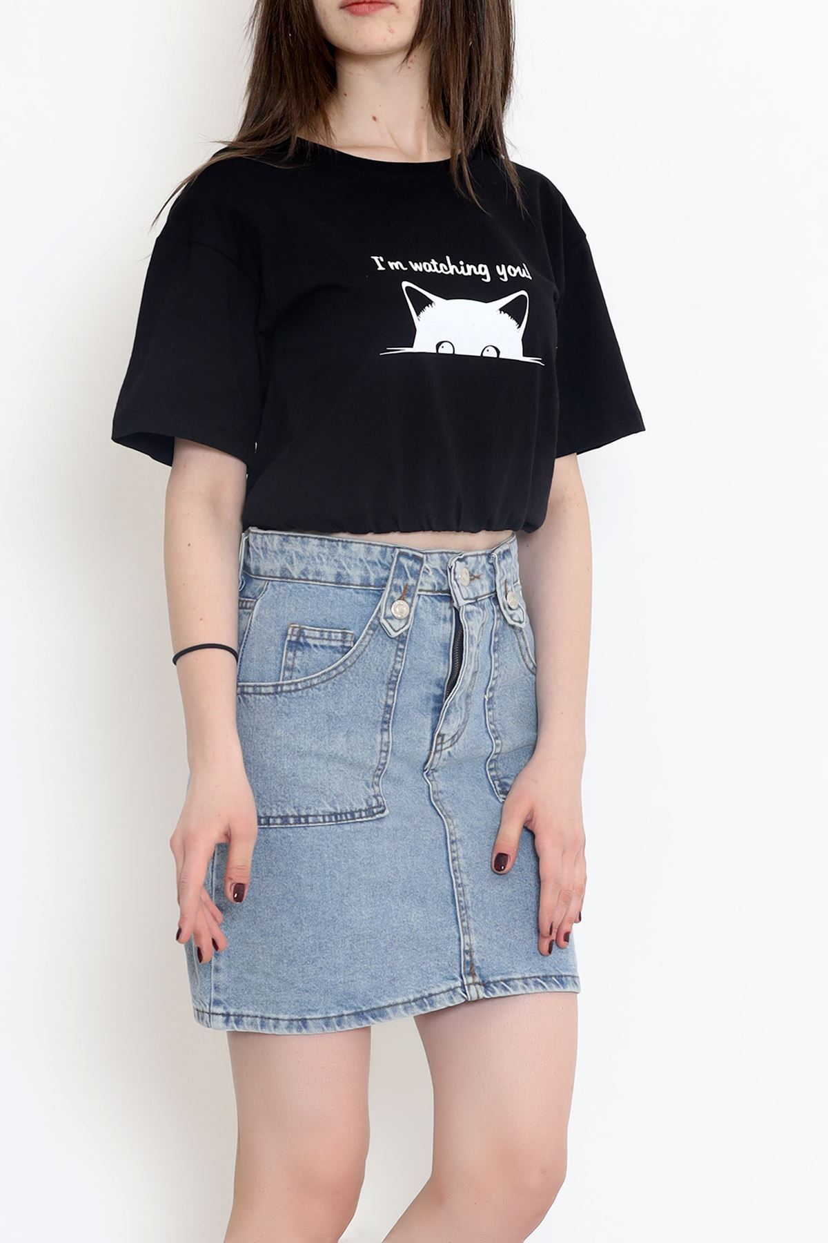 T-shirt with elastic waistband Black - 16542.1567.