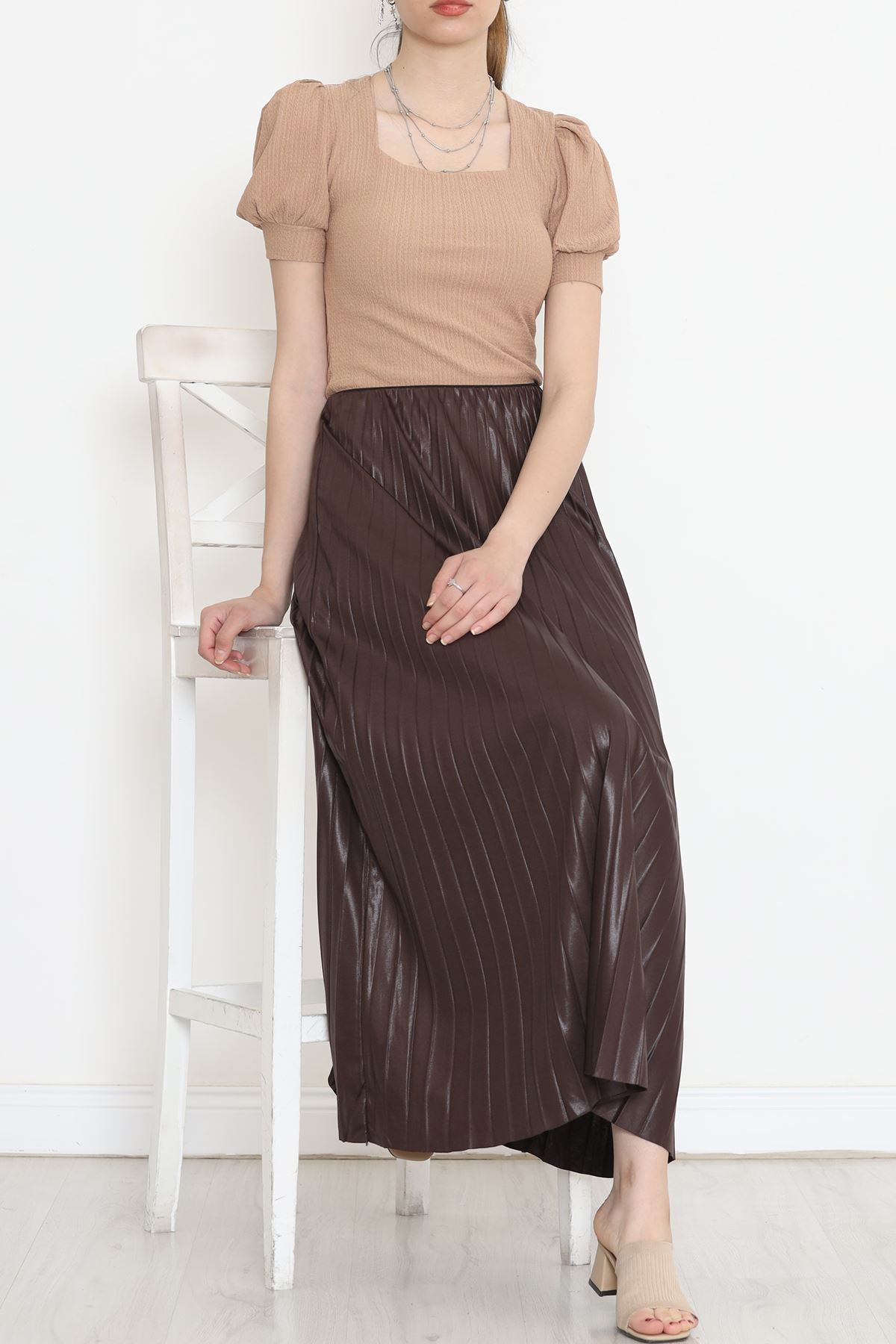 Pleated Skirt Light Brown - 20257.1778.