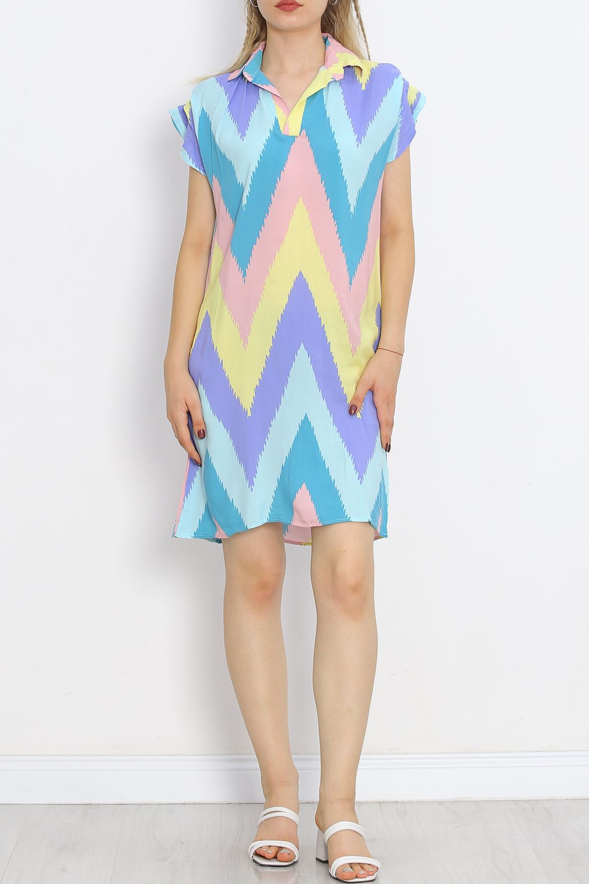 Polo Collar Dress Rainbow - 18906.1247.