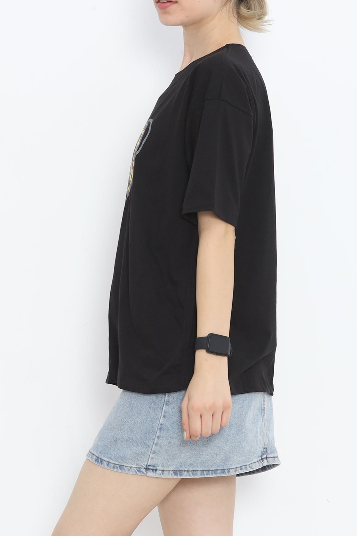 Printed Crew Neck T-shirt Black - 16509.1567.