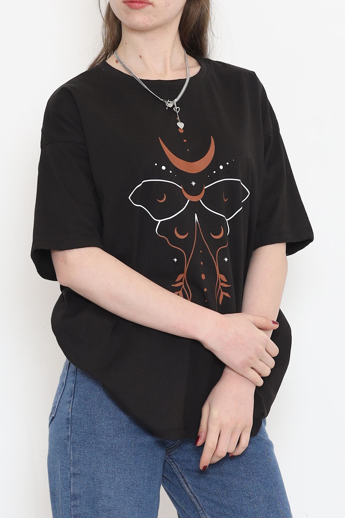 Printed Crew Neck T-shirt Black - 16498.1567.