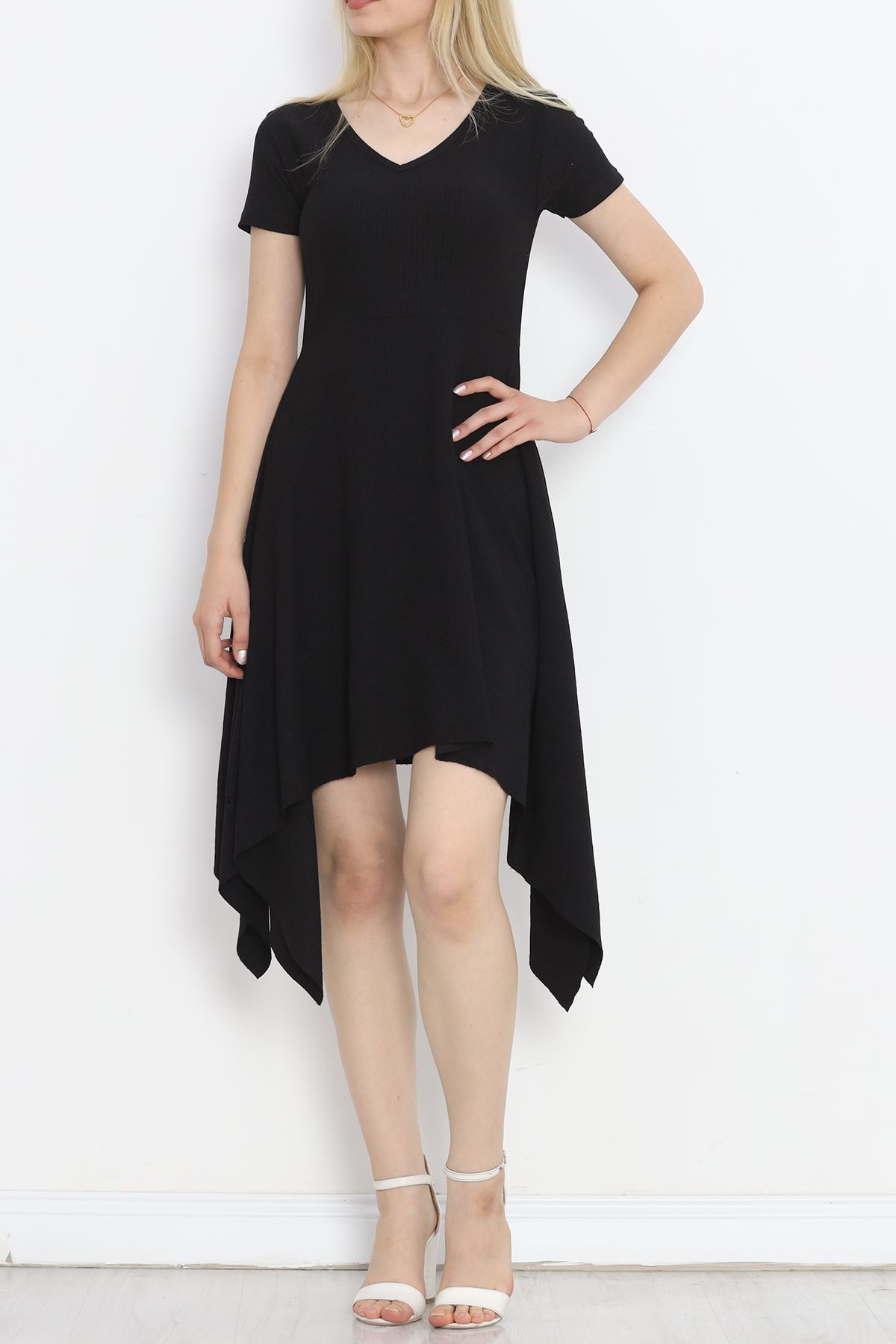 V Neck Dress Black - 18728.701.