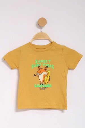 1-4 Years Printed Kids T-Shirt Mustard - 124257.1576.