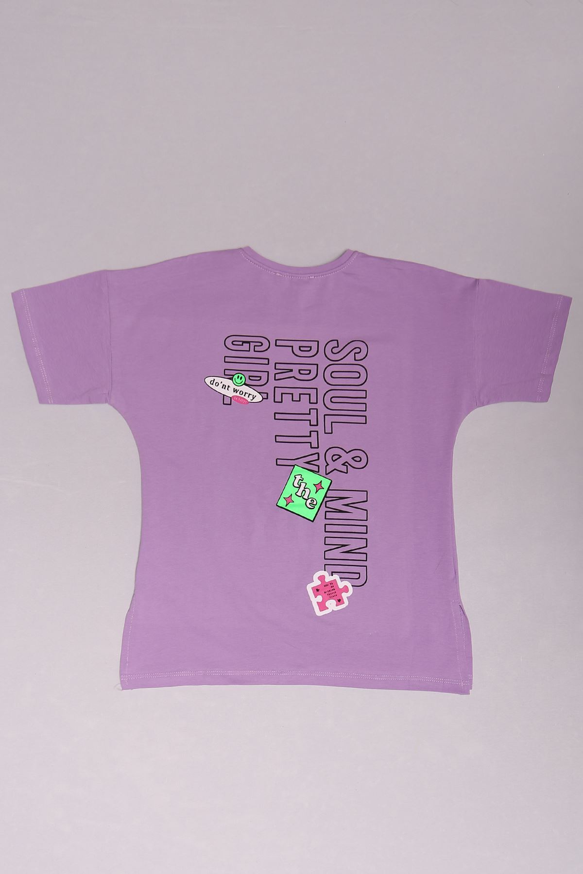 10-16 Years Printed Kids T-Shirt Purple - 18051.1567.