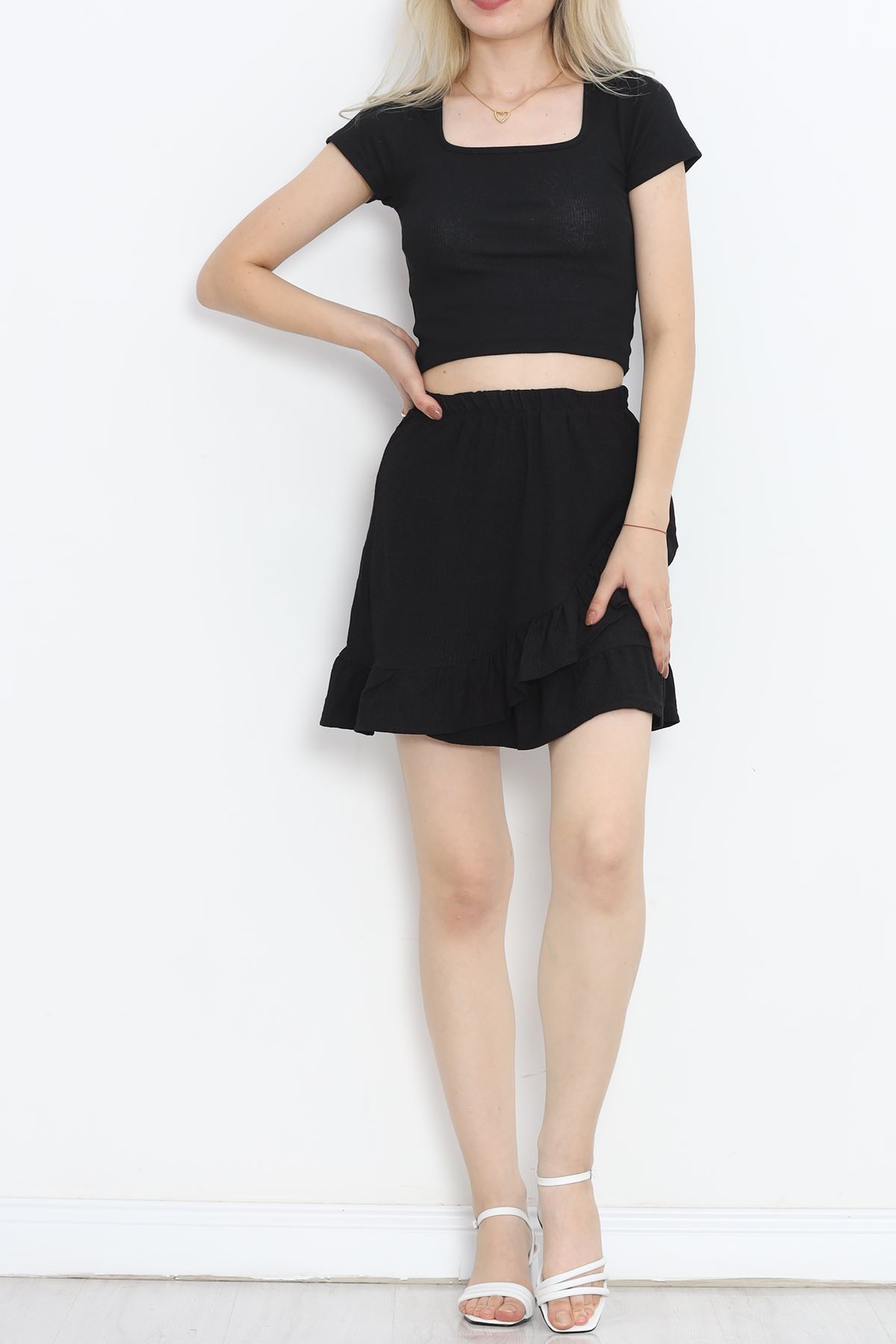 Ruffle Skirt Black - 152389.701.