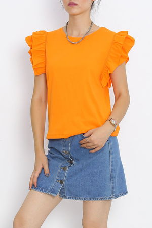 Ruffle Sleeve T-Shirt Orange - 15876.1567.