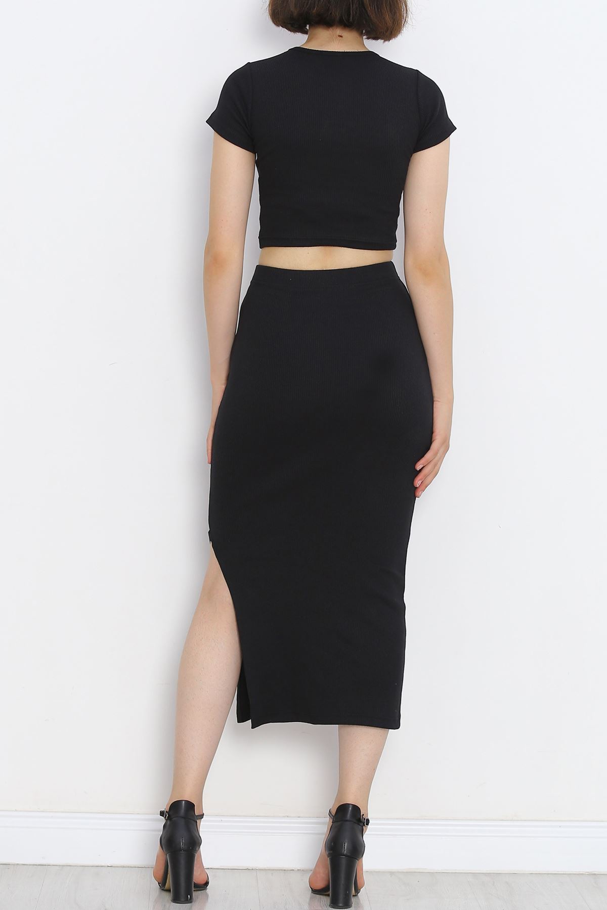 Skirt Set with Slits Black - 10986.1567.