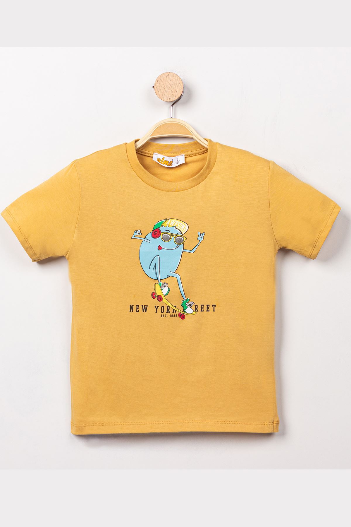 3-7 Years Printed Men's T-Shirt Camel - 224194.1576.