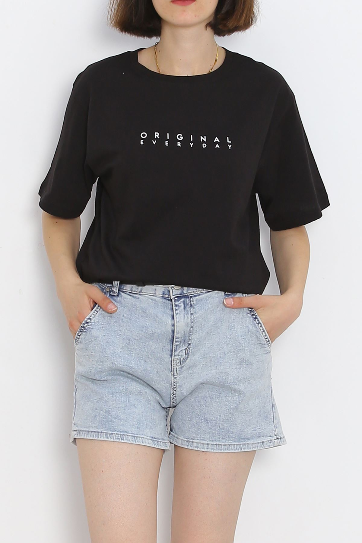 Printed Oversize Men's T-Shirt Black - 20020.1567.