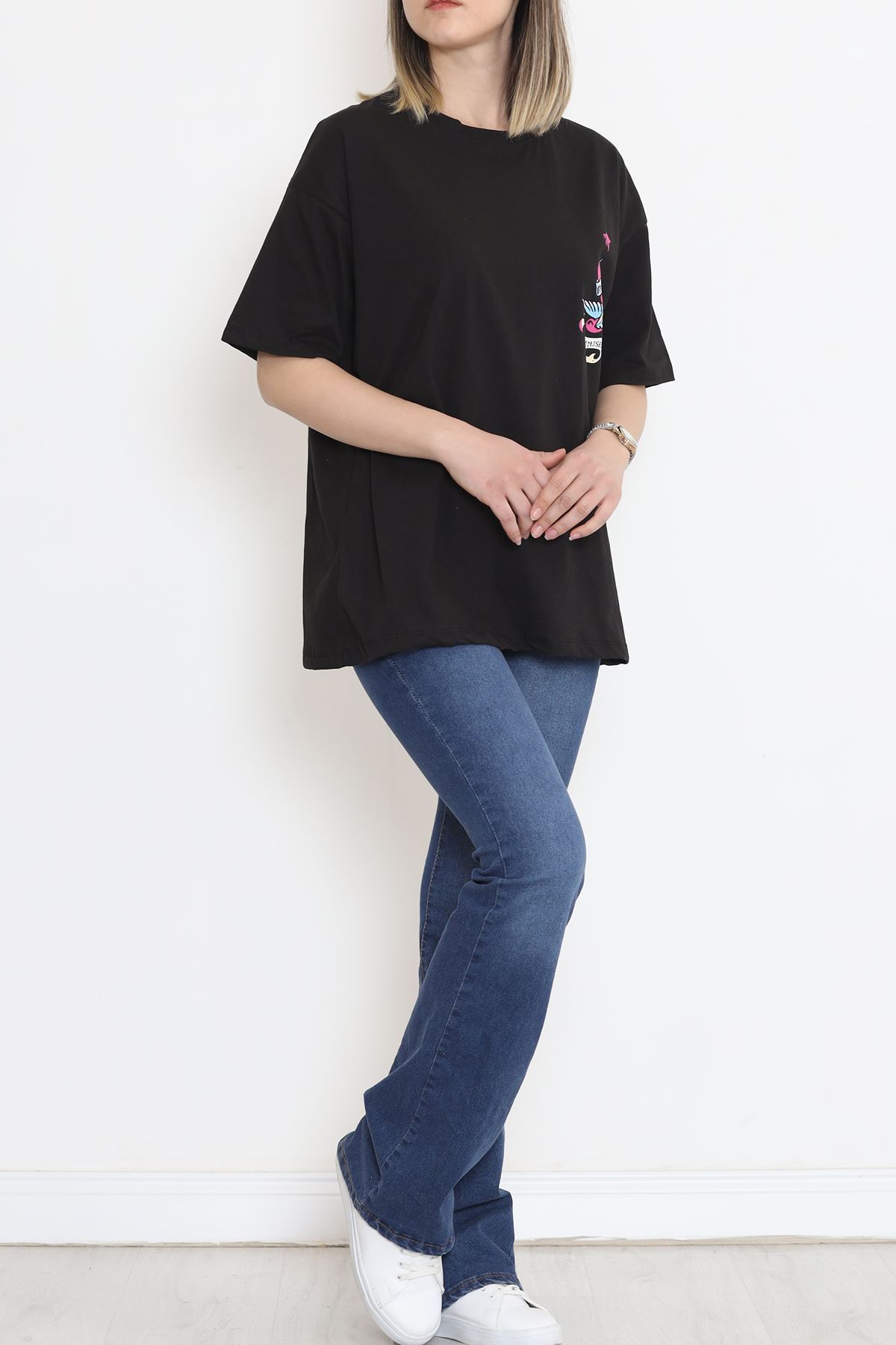 Front Back Printed T-Shirt Black - 16497.1567.