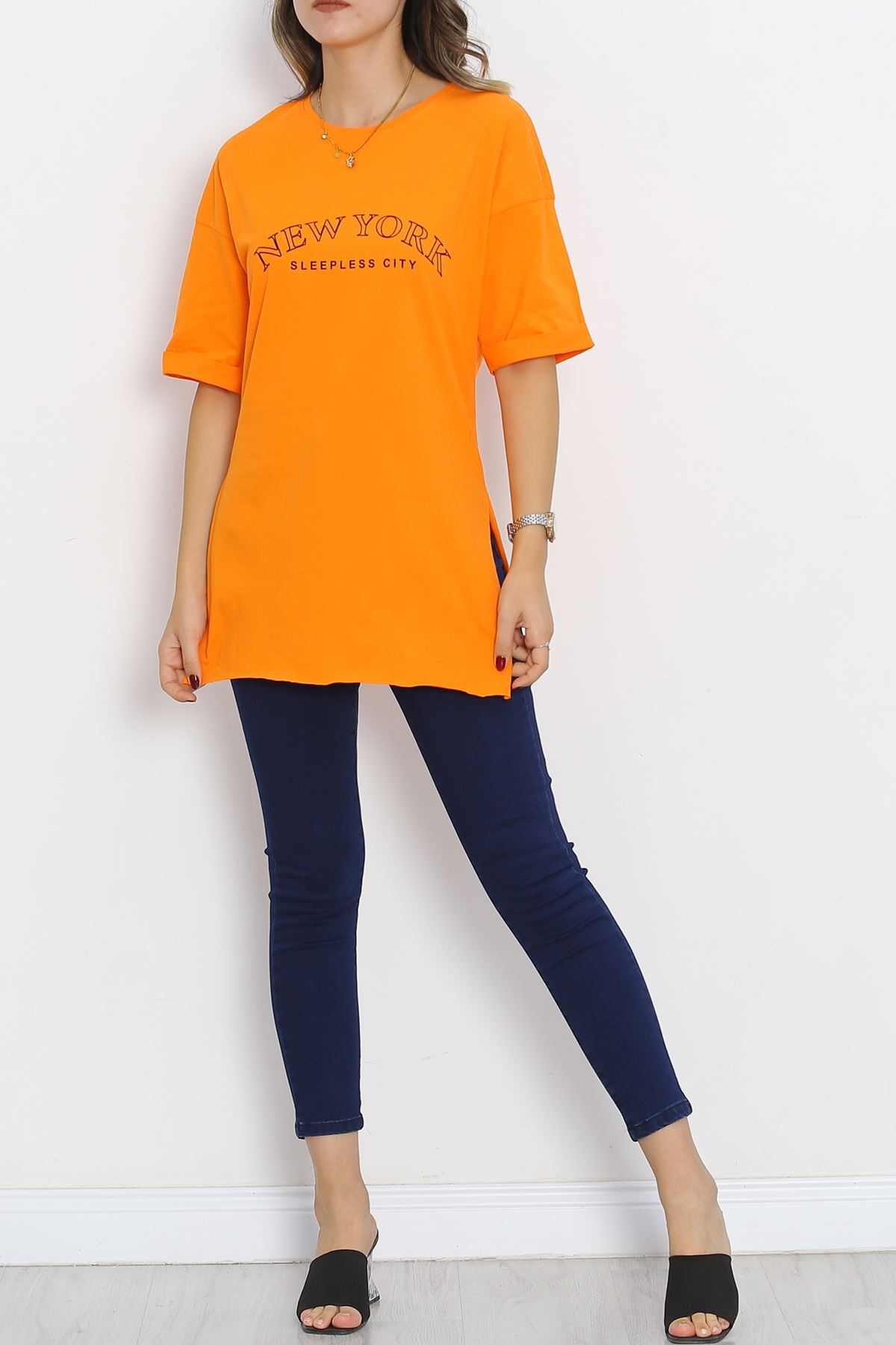 Printed Double Sleeve T-Shirt Orange - 16560.1567.