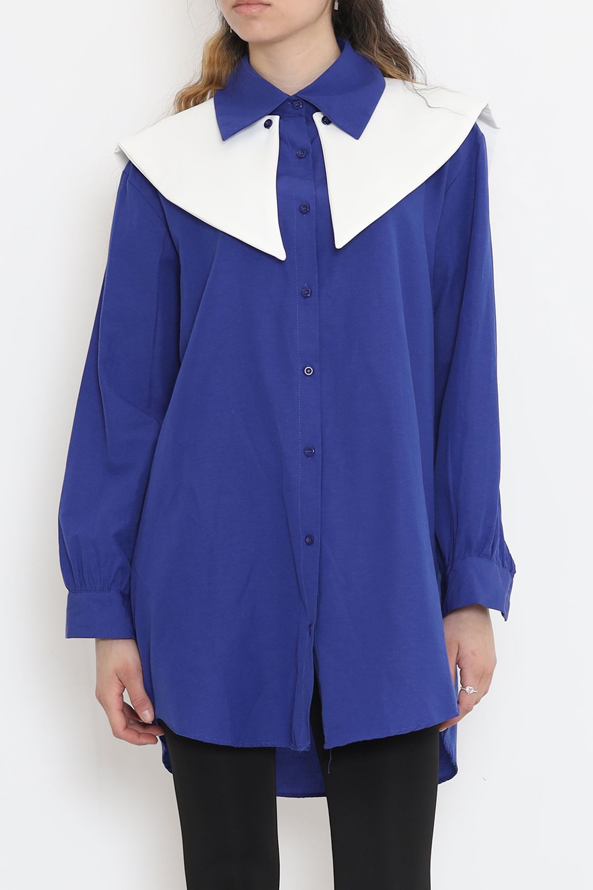 Wide Collar Poplin Shirt Saks - 16718.255.