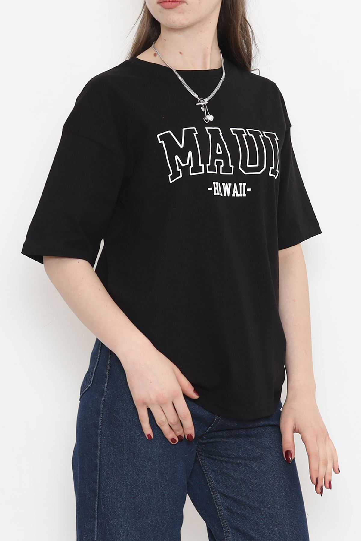 Printed Crew Neck T-shirt Black - 16513.1567.