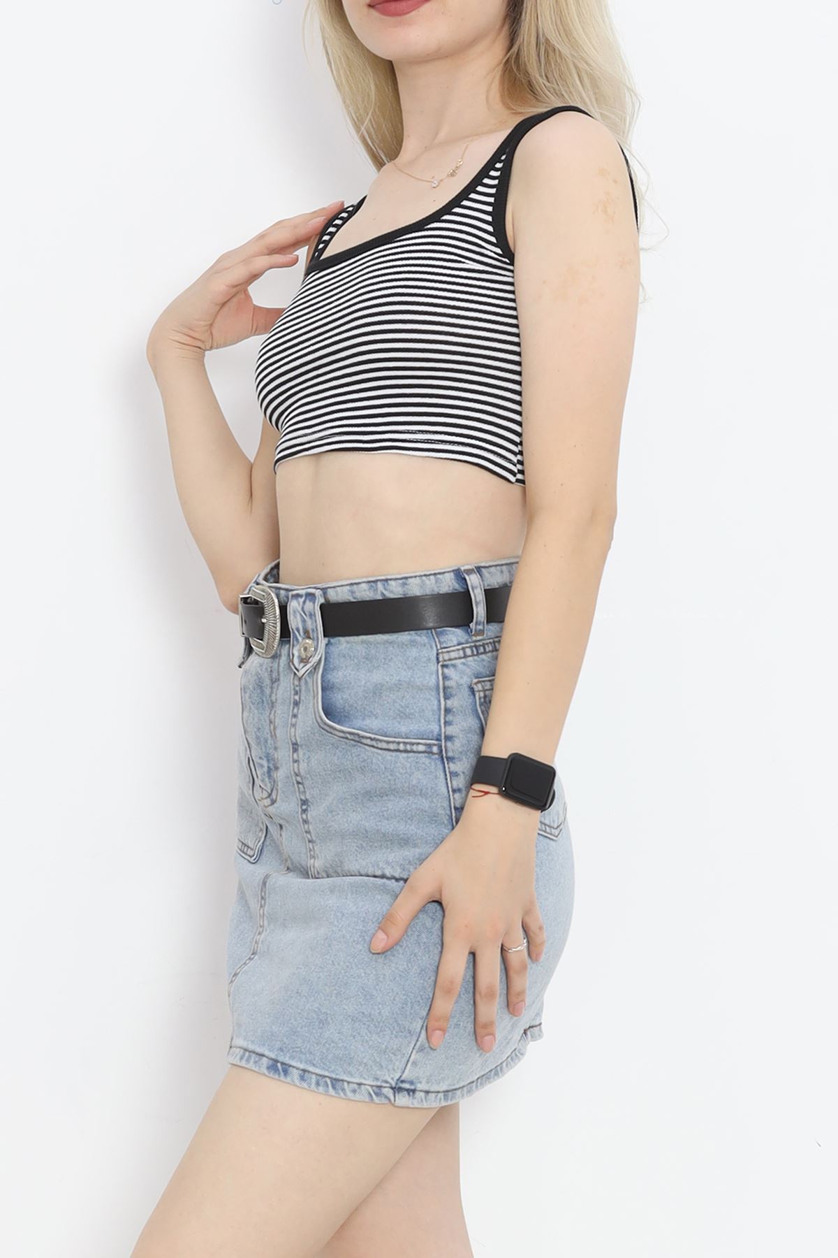 Thick Strap Crop Tank Black and White - 17398.1723.