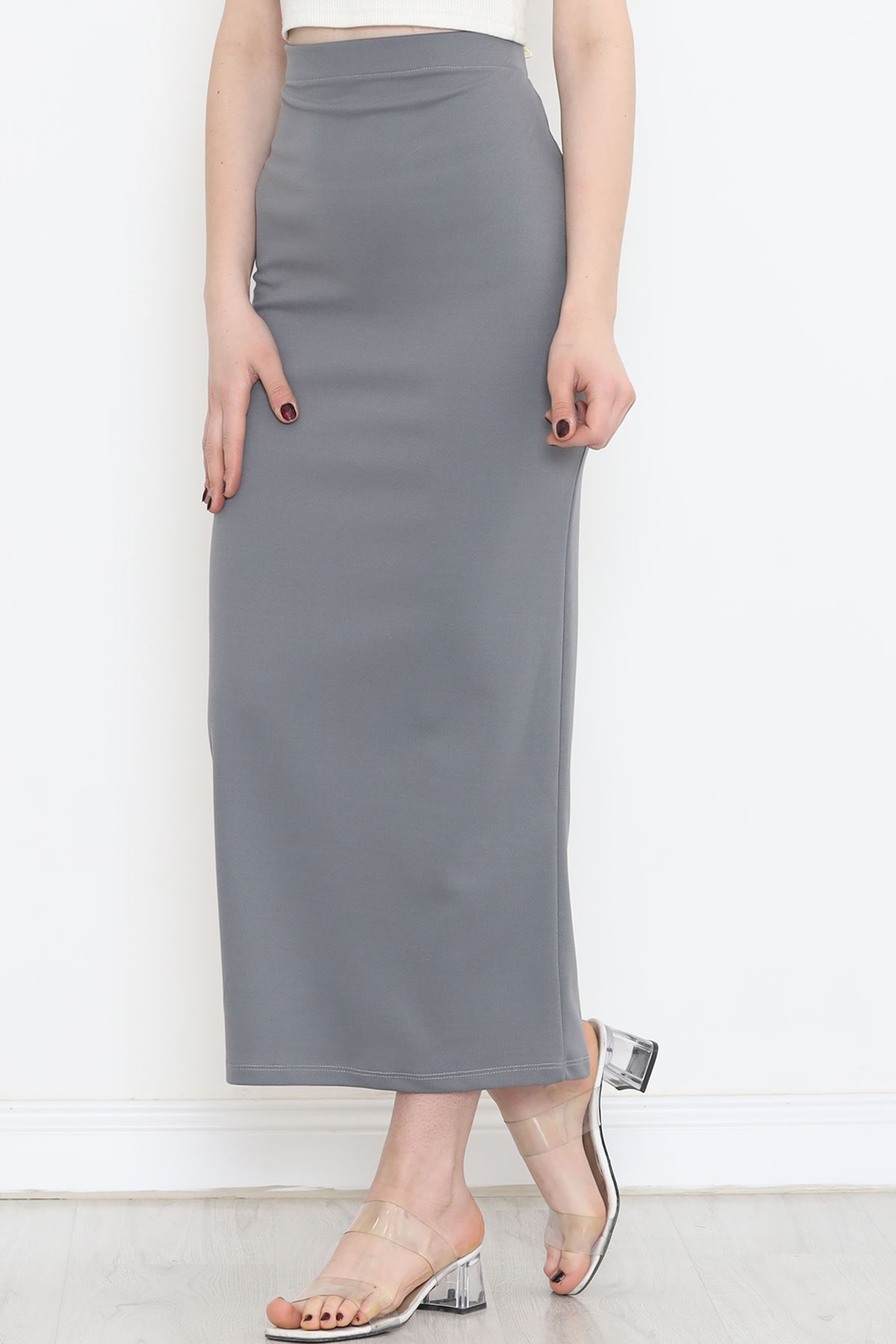 Scuba Fabric Pencil Skirt Gray - 20253.1778.