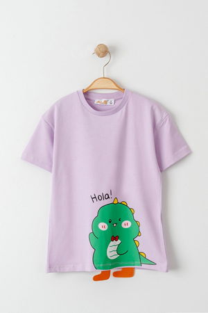 3-7 Years Printed Kids T-Shirt Lilac - 624767.1576.