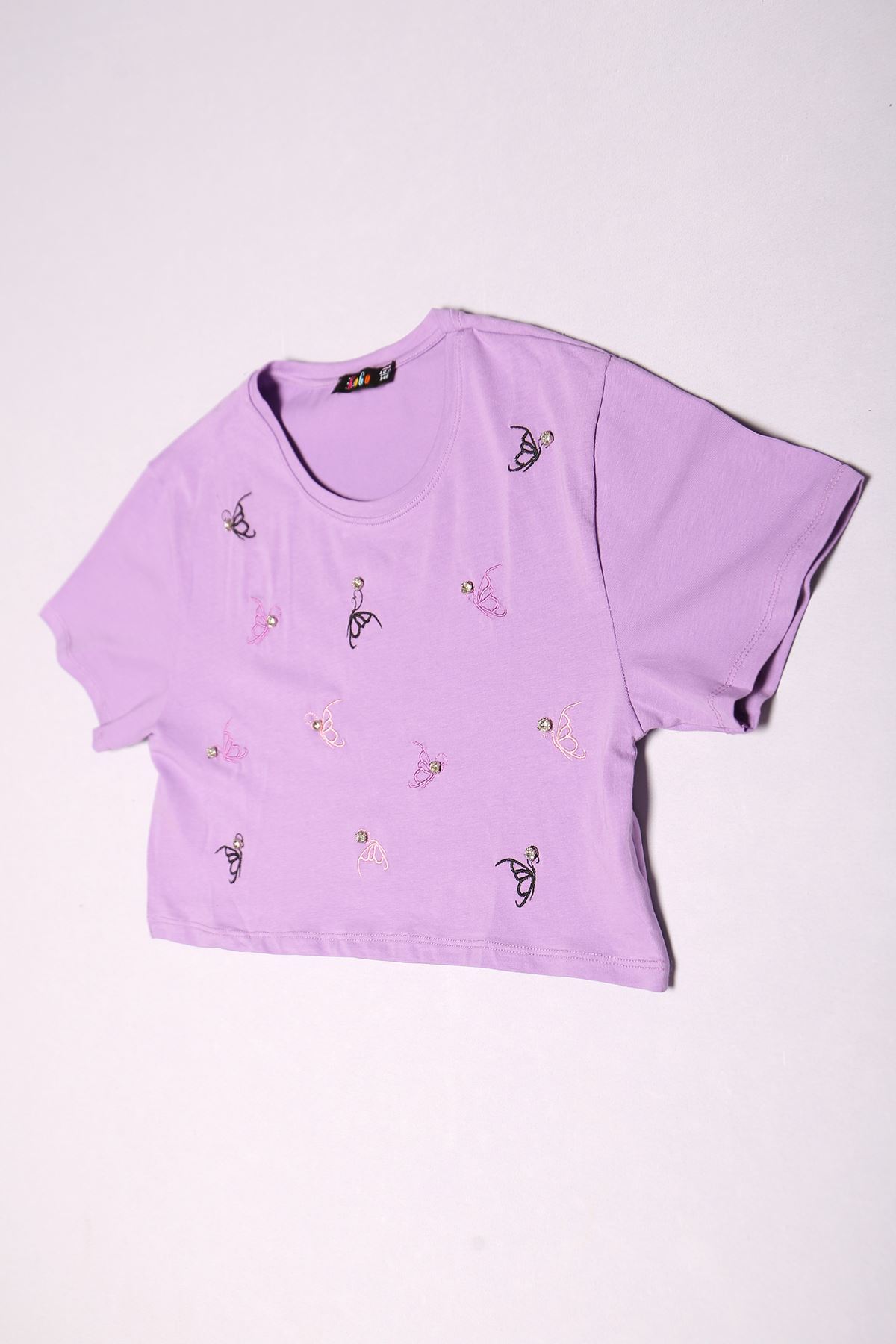 10-16 Years Kids T-shirt Purple with Stones - 17786.1567.