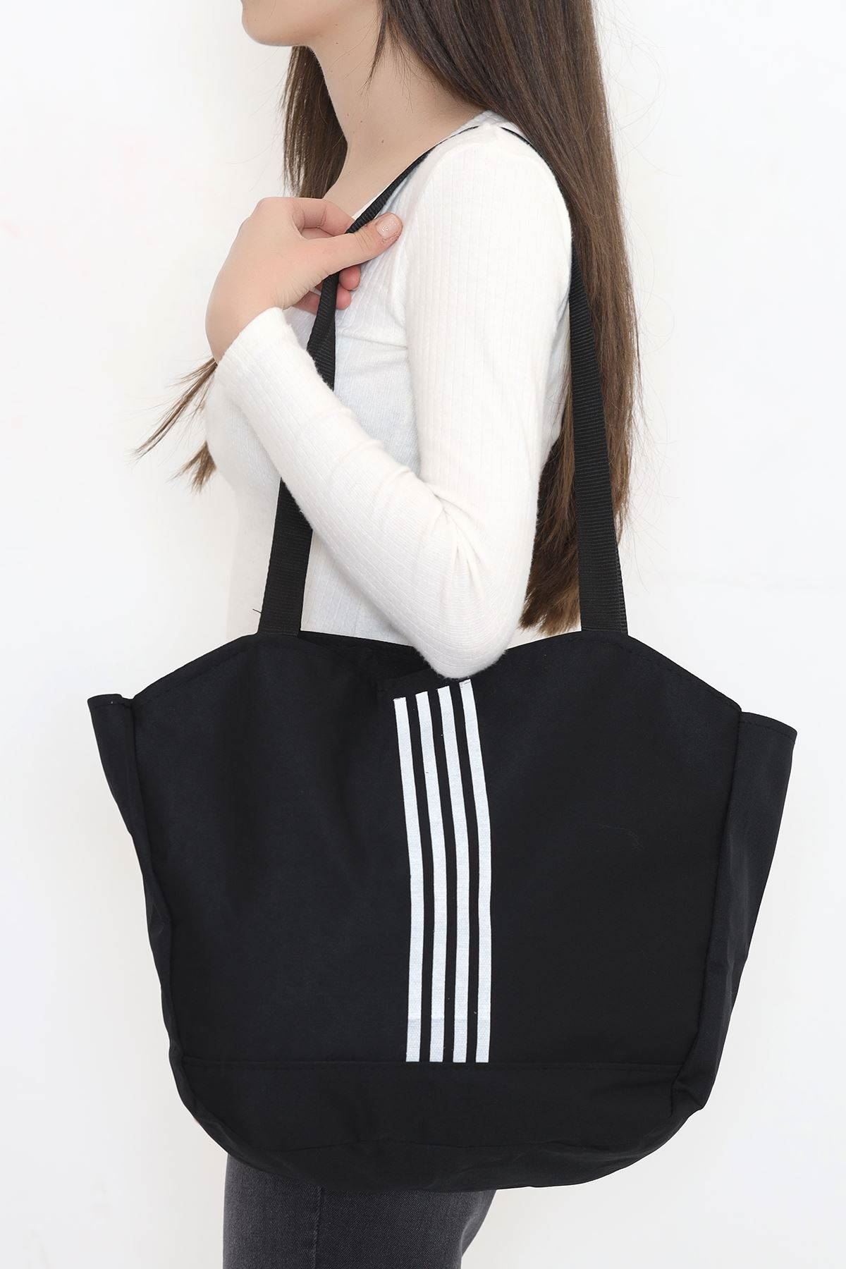 Large Bag with Shoulder Strap Black and White - 10511.1624.