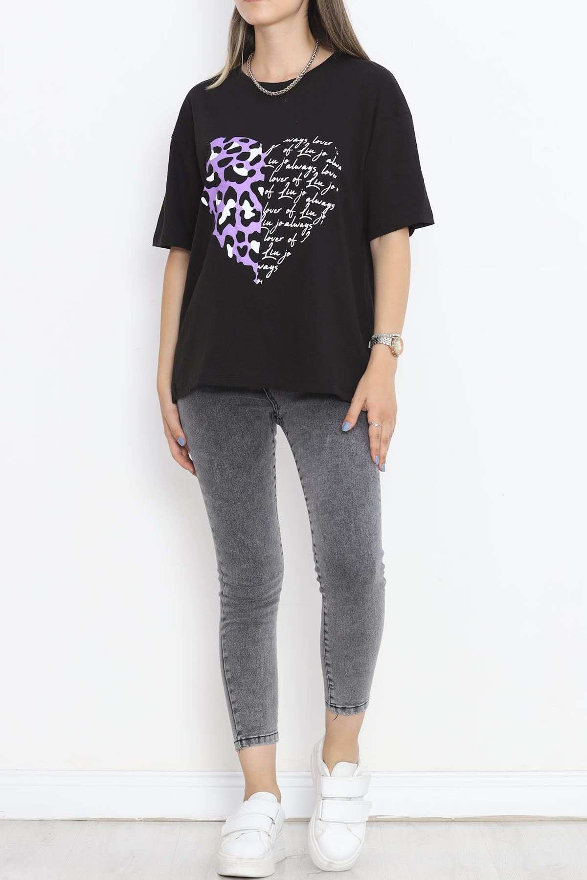 Printed Crew Neck T-shirt Black - 16518.1567.