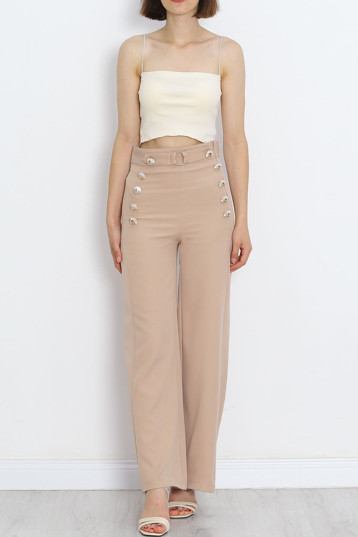 Button Detailed Pants Beige - 20826.683.